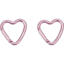 Munkees Mini Heart Carabiner 2 Pcs - Rosa - 38 cm Renkli Unisex Anahtarlık