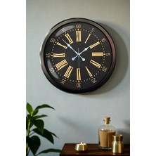 Calais  Siyah Roma Rakamlı 52 cm Metal Duvar Saati