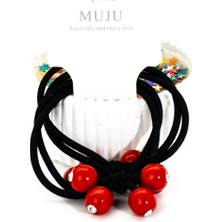 Biem Accessory Biem Kırmızı Boncuklu Lastik Toka
