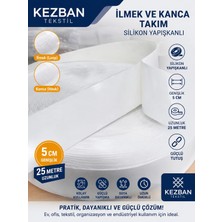 Kezban Tekstil Beyaz Arkası Silikon Yapışkanlı Cırt Bant Eni 5 cm Uzunluk 25 Metre 1 Takım
