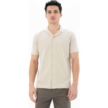 Ar-ma Erkek Gömlek Polo Yaka Kisa Kollu Düğme Kapamali Cepsiz Gömlek Regular Fit Çift Toplama Penye Pike Y25374351101