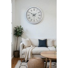 Calais 40 cm Beyaz Metal Retro Duvar Saati