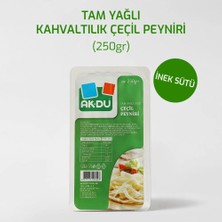 Akdu Peynir Tam Yağlı Taze Çeçil Tel Peyniri 250 gr - %100 İnek Sütünden, Az Tuzlu, Lif Lif Uzayan Peynir