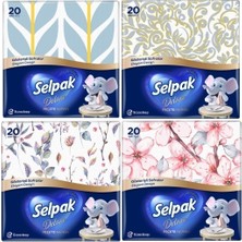 Selpak Deluxe Peçete 20'li X4 3 Katlı Beyaz Renkli Pratik Kullanım İçin Özel Tasarım