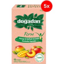 Doğadan Mango & Şeftali Avokado Yapraklı 18 Poşet Çay x 5 Adet