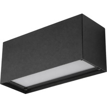 7lux Minimal Siyah Dış Mekan LED Duvar Apliği Opal Difüzörlü IP64