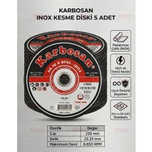 Karbosan 230X1.9 mm Inox Paslanmaz Kesme Diski Büyük Spiral Taşı 5 Adet