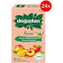 Doğadan Mango & Şeftali Avokado Yapraklı 18 Poşet Çay x 24 Adet