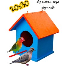 ncy Ahşap Kumru Güvercin Cennet Papağanı Kuş Yuvası Dış Mekan Suya Dayanıklı 20X30 cm