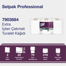 Selpak Professional 12 Rulo Extra Jumbo İçten Çekmeli Tuvalet Kağıdı 2 Katlı 70mt Beyaz
