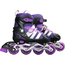 Brother Toys Mor Çocuk Pateni 4 Tekerlekli Ayarlanabilen 30-33 S Beden 3+ Yaş İçin Işıklı