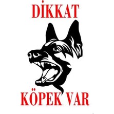 Dali's Dikkat Köpek Var Uyarı Levhası (Alman Kurdu)