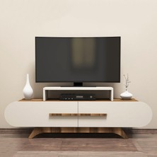 Variant Concept Rose Modern Tasarımlı Tv Ünitesi Ceviz - Ekru 145 cm Suntalam Malzeme ile Dayanıklı