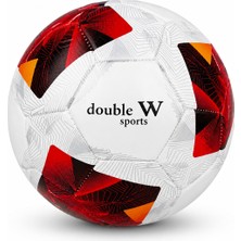 Double W Sports Dikişli Futbol Topu No:5 Kırmızı Beyaz Antrenman Topu