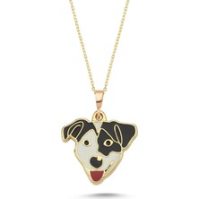 Jack Russel Siyah Beyaz Mineli Kolye