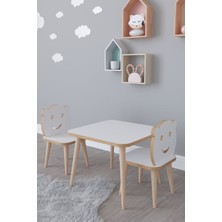 Remaks Bambi Beyaz Yaz Sil Yüzey Çocuk Masa Sandalye Takımı Modern Tasarım 2 Sandalye 1 Aktivite Oyun Masası