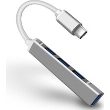 Brs 4 Port USB 3.1 Hub Çoğaltıcı Type C Gümüş Renk ile Kolay Kullanım Sunar