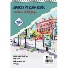 Art Liva Spiralli Marker Çizim Defteri A4 190 Gr.  20 Yaprak
