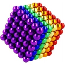 Boncuk Mıknatıs 216 Adet 5mm Mıknatıslı LEGO Magnet Neo Cube Gümüş Neo Karışık