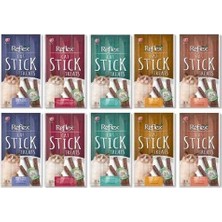 Reflex Stick Kedi Ödülü 3x5 gr 10 Adet Dana Etli Tavşanlı Somonlu Lezzetli Ödül Çubukları