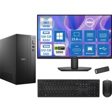 Dell Tower ECT1250 Intel® Core™ İ7-14700 128GB Ddr5 512GB SSD 8GB/RTX5050 WIN11HOME +23.8" Monitör Tower Masaüstü Bilgisayar 24RPLSR00724H37+ZETTAUSBBELLEK