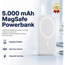 Hızlı Store 5000 mAh MagSafe Kablosuz Powerbank Manyetik Hızlı Şarj Taşınabilir Şarj Cihazı