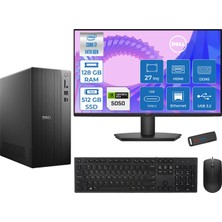 Dell Tower ECT1250 Intel® Core™ İ7-14700 128GB Ddr5 512GB SSD 8GB/RTX5050 Freedos +27" Monitör Tower Masaüstü Bilgisayar 27RPLSR00724F37+ZETTAUSBBELLEK