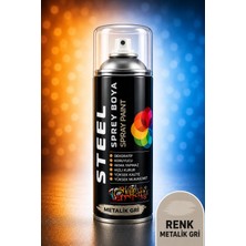 Steel Sprey Boya 400 ml Dekoratif Boya Graffiti Duvar Boyası Mobilya Boyası Metal Boyası 1 Adet