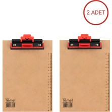Temel A5 Ahşap Sekreterlik Otomatik Mekanizmalı Kalem Tutma Aparatlı 2li Set