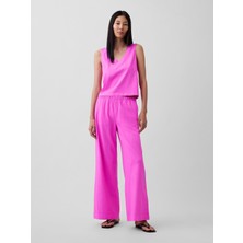 Gap Kadın Pembe Örgü Wide-Leg Pantolon