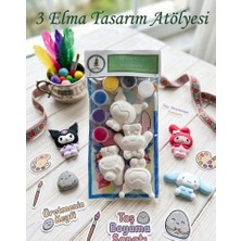 3 Elma Tasarım Atölyesi/1 Adet Mıknatıslı Magnetlik Stich Taş Boyama Seti (4 Adet Mıknatıs)