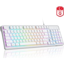 Magegee GK980 98 Tuş Rgb Kablolu Membran Gaming Beyaz Klavye