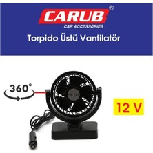 Carub Vantılator 12V Torpıdo Ustu Tek Fanlı Ayarlı