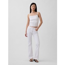 Gap Kadın Beyaz Low Rise Long & Lean Lace-Up Jean Pantolon