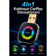 Seyutech 4'ü 1 Arada Kablosuz Araç Ekran Yansıtıcı Ios & Android Uyumlu Carplay Android Auto Adaptörü