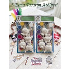 3 Elma Tasarım/2 Adet Magnetlik Stich Taş Boyama Seti(8 Adet Mıknatıs)