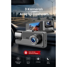 Harvox Araç Içi Hd Kamera 2.0 Inç Ekranlı 3 Kameralı Wifi Özellikli 1080P Full Hd Gece Görüşlü G-Sensör Dashcam