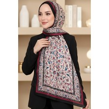 Hadiora Kadın Bej Siyah Çiçek Desenli Soft Şal