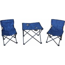 General Camp 8503 Mavi Sandalye Masa Seti Taşıma Çantalı 3 Parça Fonksiyonel Set