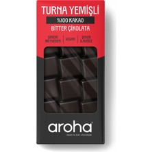 Aroha %100 Kakao Turna Yemişli Şeker İlavesiz Bitter Çikolata - 110 g