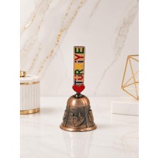 Metal El Çanı Servis Zili – Dekoratif Masa Zili Otel Kafe Resepsiyon Çağrı Çanı 10.5 cm