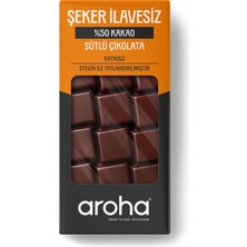 Aroha %50 Kakao Şeker İlavesiz Sütlü Çikolata - Stevia ile Tatlandırılmıştır- 80 gr