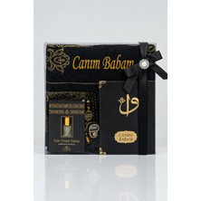 İhvan Online Canım Babam - Babalar Günü Hediyesi - Hediyelik Kişiye Özel Isimli Seccade Seti - Yasin Kitabı, Tesbih, Zikirmatik, Esans - Siyah