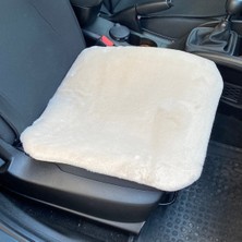 Melonika Yumuşak Tüylü Peluş Serme Oto Koltuk Koruyucu Minder Ön Tekli Bej Mlnk