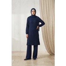 Sefa Merve Fırfır Detaylı Tunik 0553-01 Lacivert