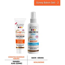 Aclind Leke Karşıtı Spf 50+ Güneş Kremi 50 ml + Sun Fresh Güneş Sonrası Ferahlatıcı Sprey 100 ml Seti