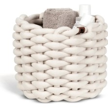Yuvarlak Sepet S Küçük Boy Kırık Beyaz Ø21XY17 cm