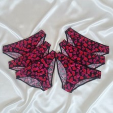 Bonbon Kadın Penye %100 Pamuklu 6'lı Paket Kalp Baskılı Külot BB2536