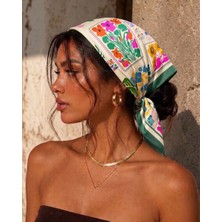 Revam Collection Kadın Desenli Fular Bandana Şal