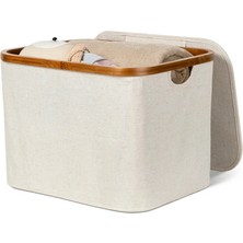 Bambu Saklama Sepeti Kapaklı 40X33X30 cm